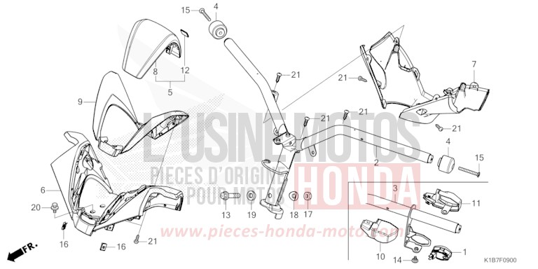LENKERGRIFF/GRIFFABDECKUNG von Forza 350 PEARL FALCON GRAY (NHC61) von 2022